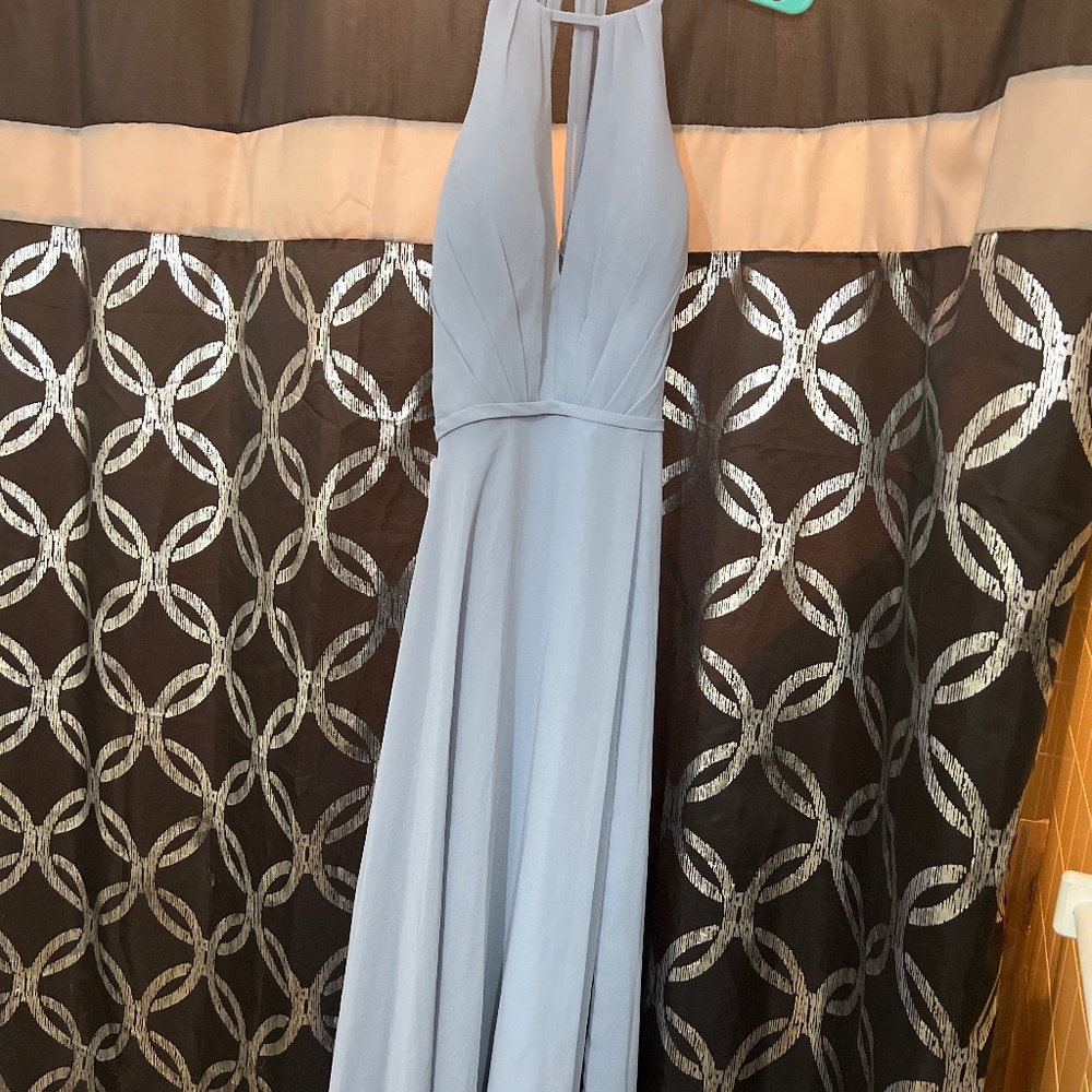 Dusty blue bridesmaid dress